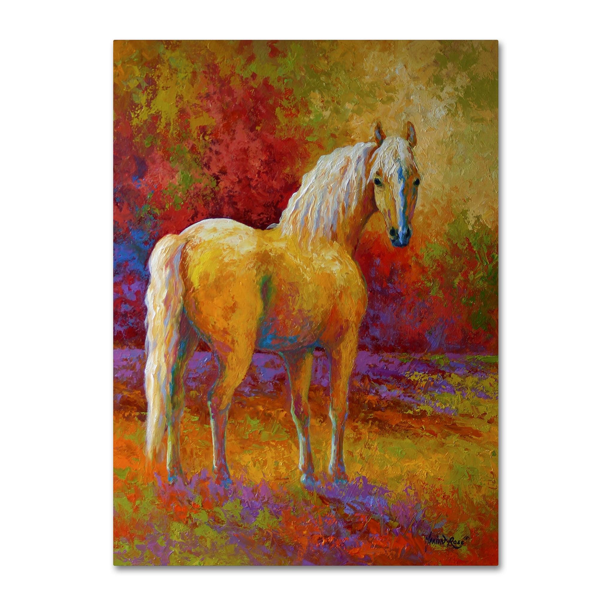 Vibrant Palomino Horse Canvas Art in Bold Colors