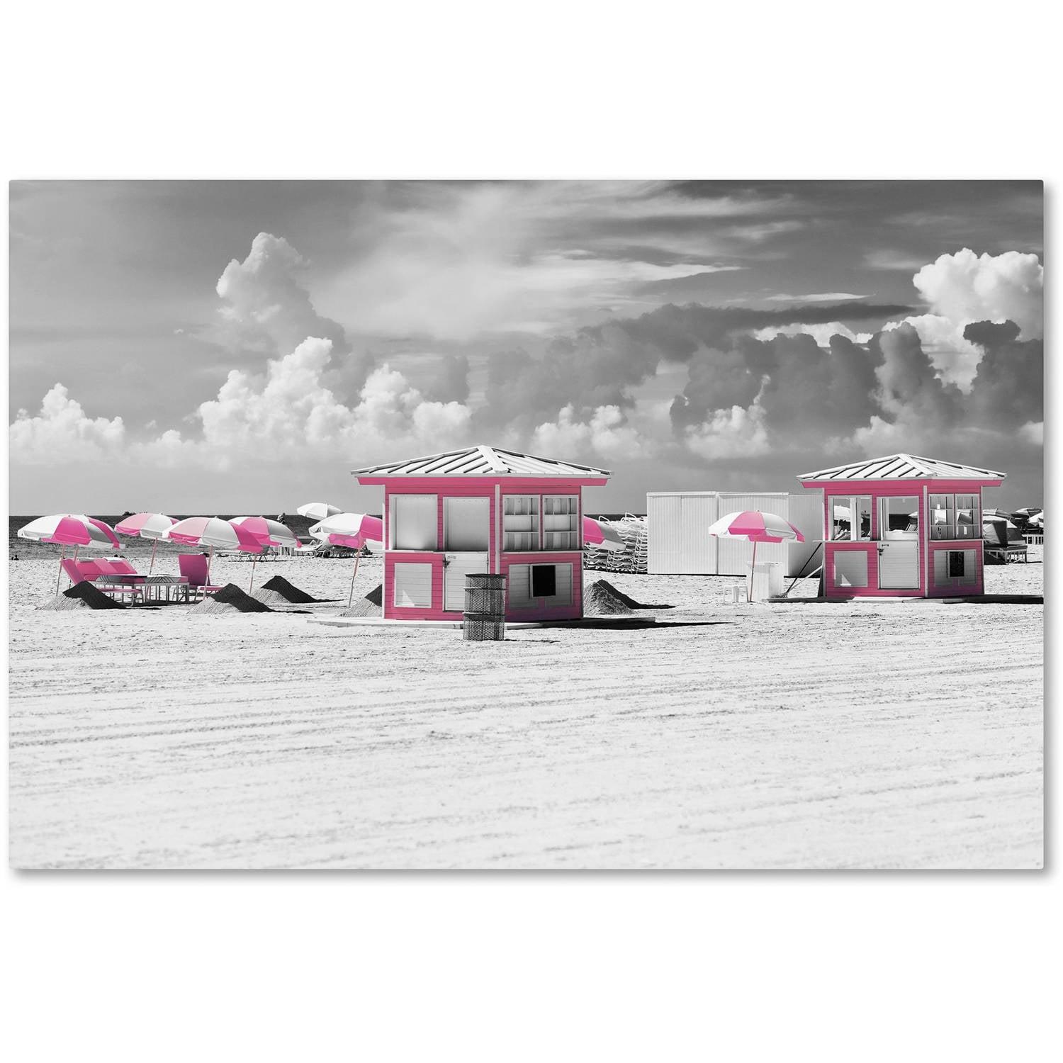 Trademark Fine Art "Pink Beach Houses Miami" Canvas Art by Philippe Hugonnard