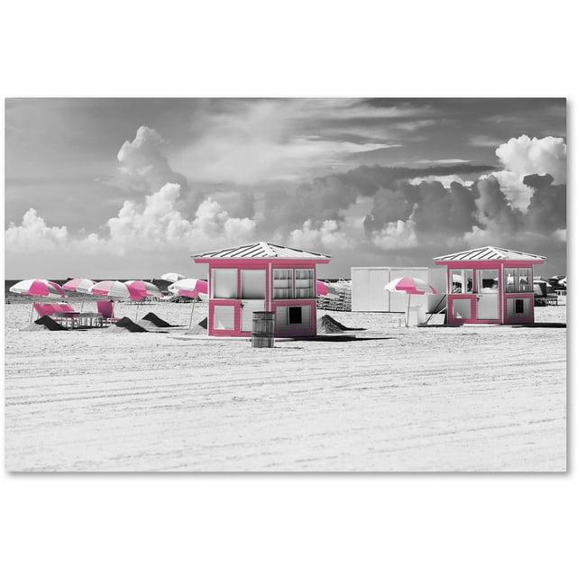 Trademark Fine Art "Pink Beach Houses Miami" Canvas Art by Philippe Hugonnard