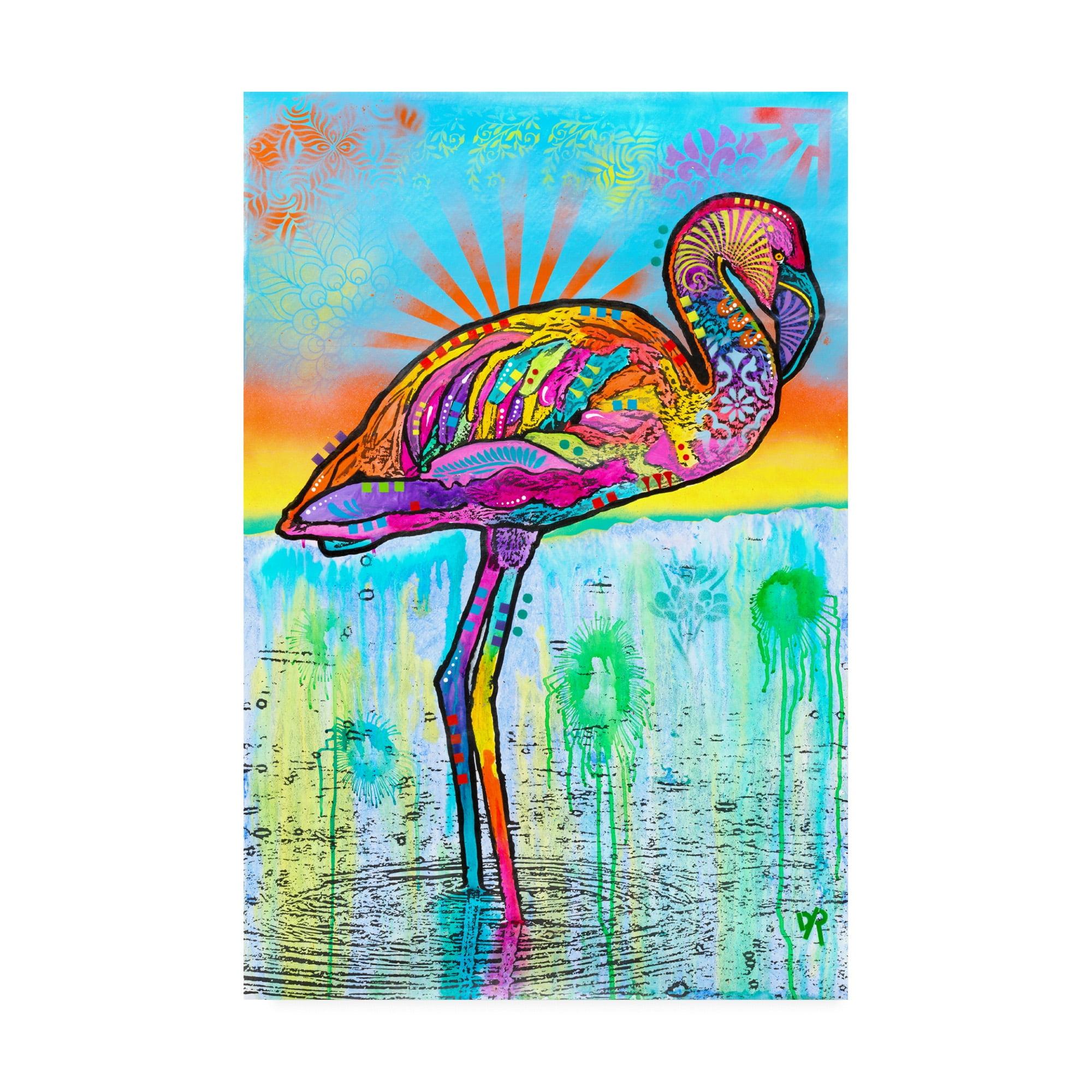 Trademark Fine Art 'Pink Flamingo Abstract Color' Canvas Art by Dean Russo