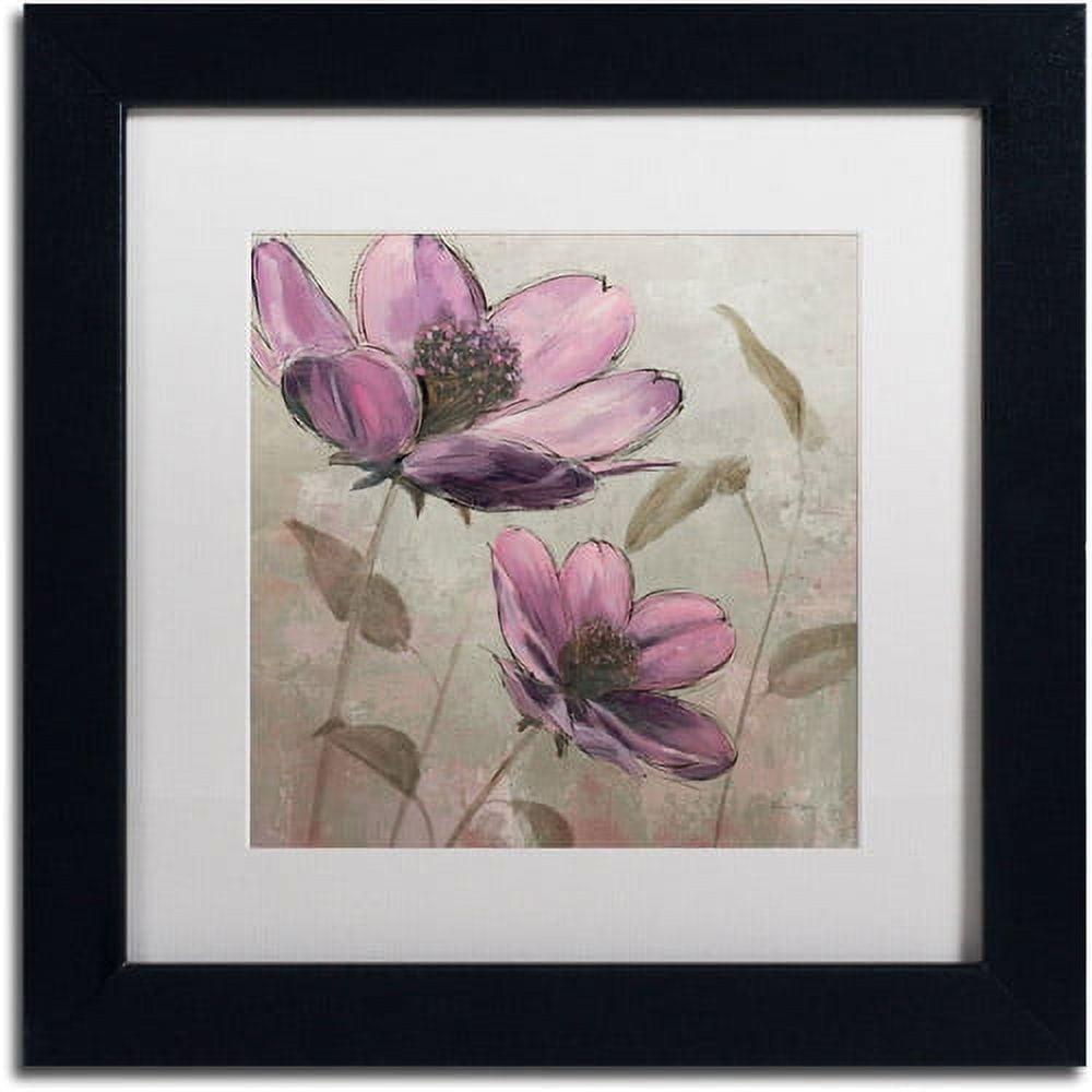 Plum Floral II Acrylic Canvas Art with Black Frame