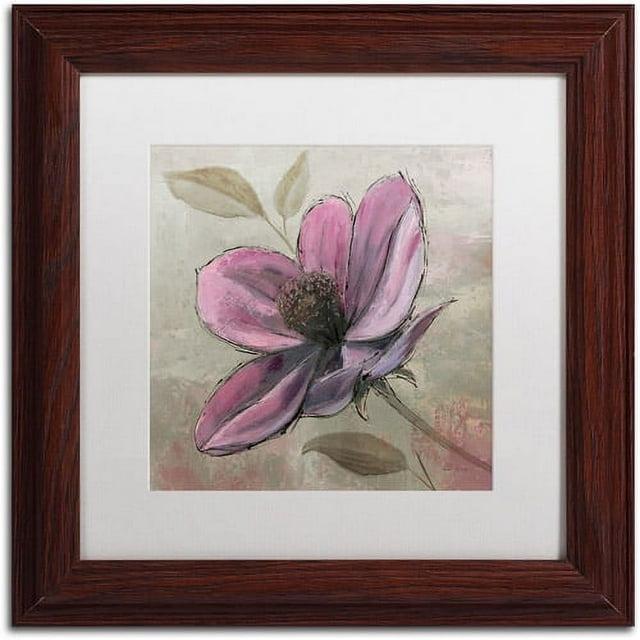 Trademark Fine Art "Plum Floral III" Canvas Art by Emily Adams, White Matte, Wood Frame