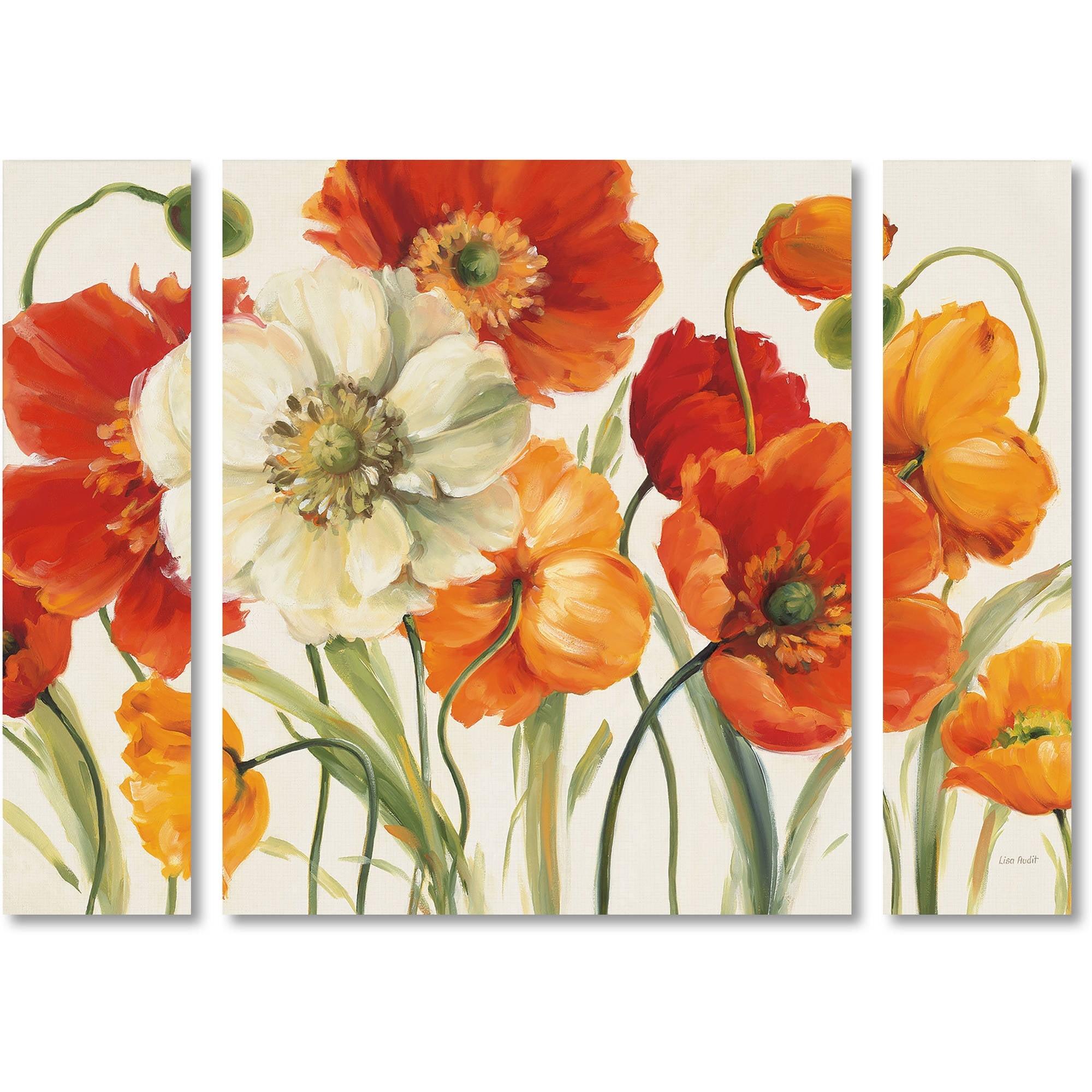 Poppies Melody I Floral 3-Piece Canvas Set