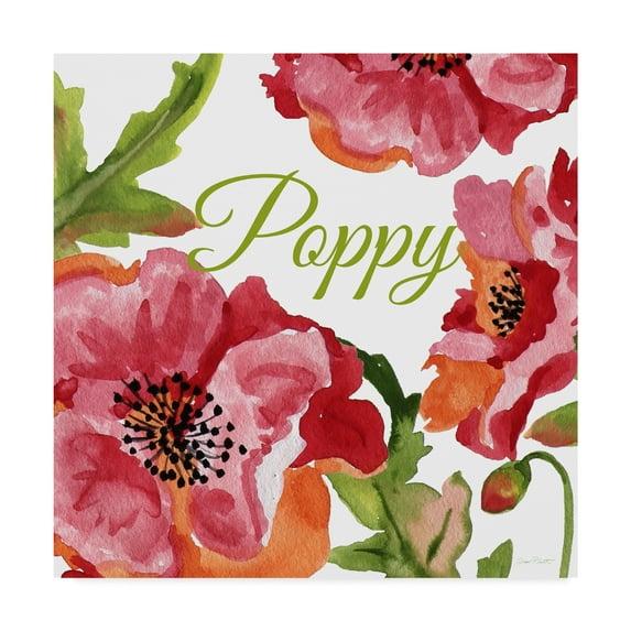 Trademark Fine Art Jean Plout " Poppy Red White " by Jean Plout
