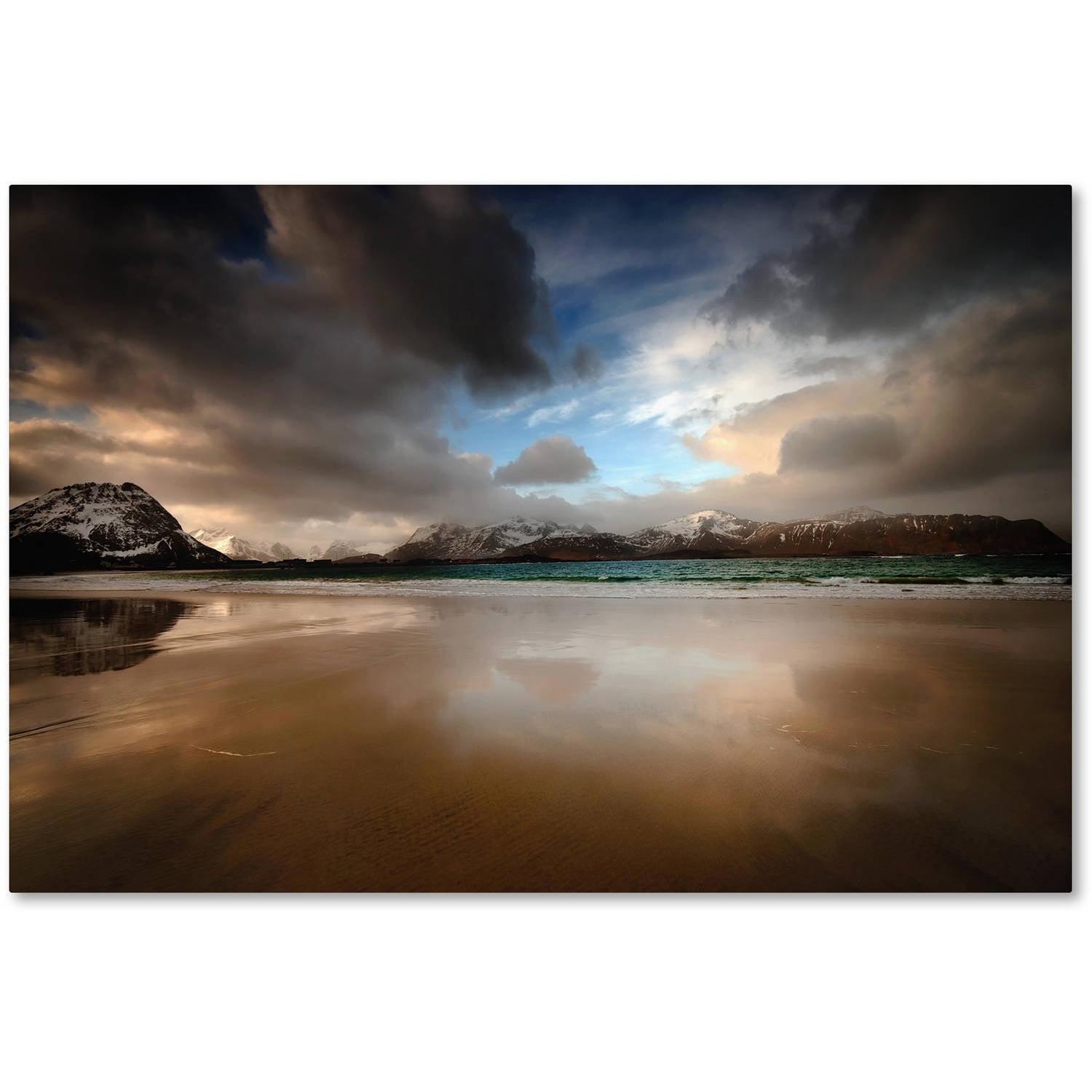 Ramberg Beach Coastal Landscape Canvas Print in Floater Frame