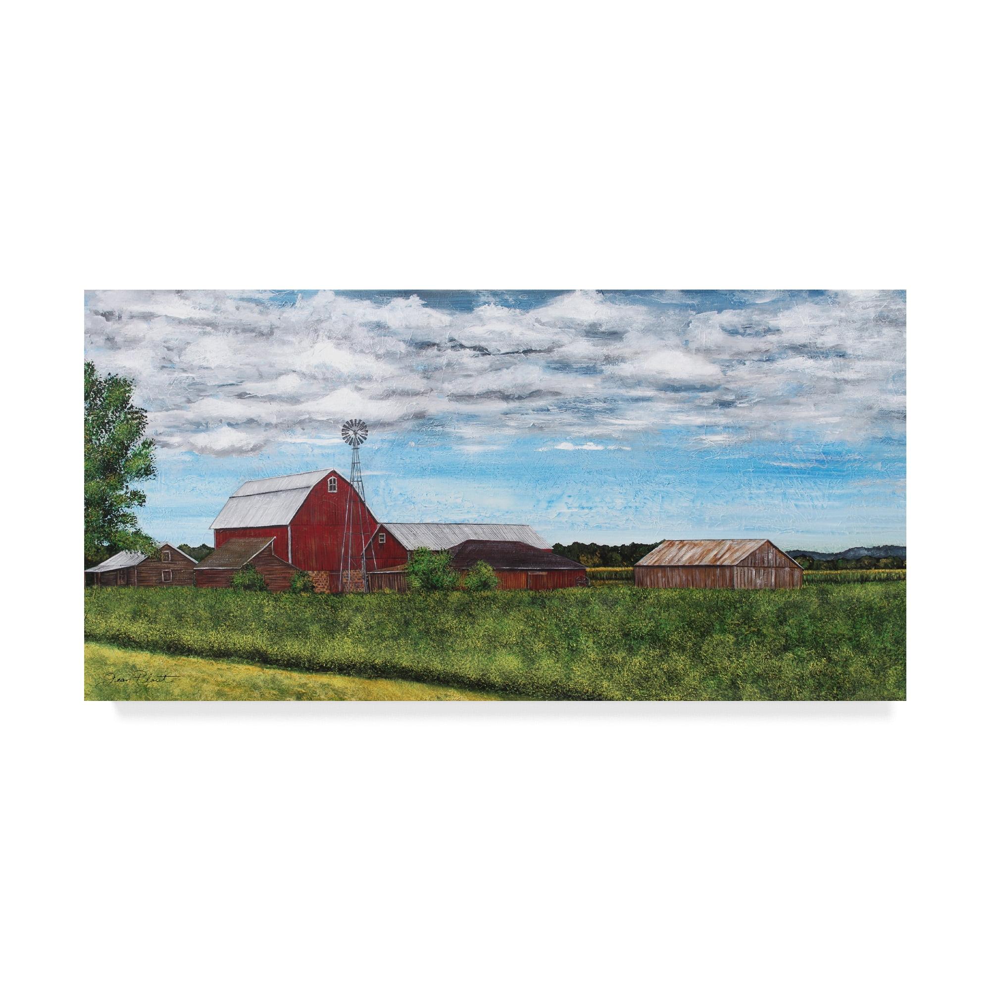 Jean Plout " Red Barn Countryside " by Jean Plout