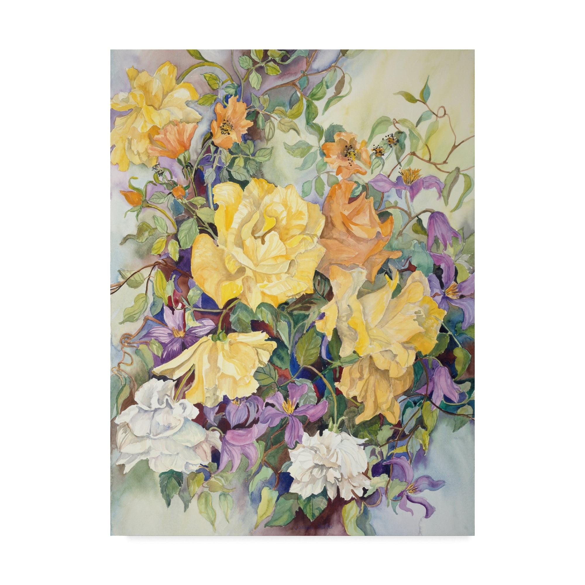 Colorful Floral Bouquet Canvas Art by Joanne Porter