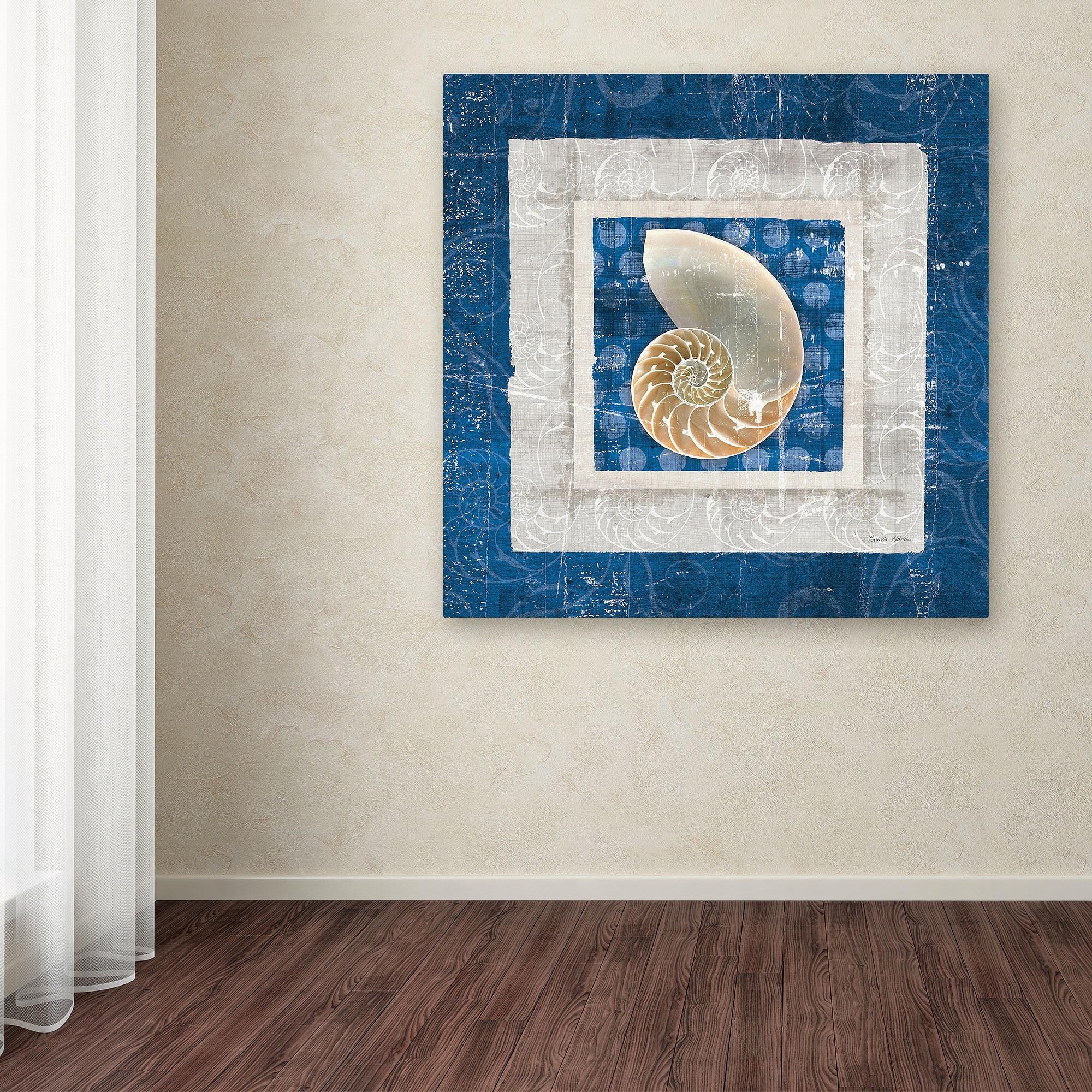 Sea Shell " Sea Shell II On Blue " by Belinda Aldrich