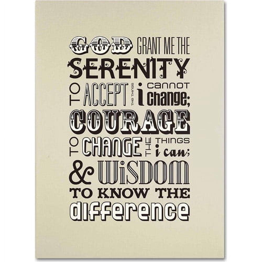 Serenity Prayer Black and Beige Framed Canvas Art