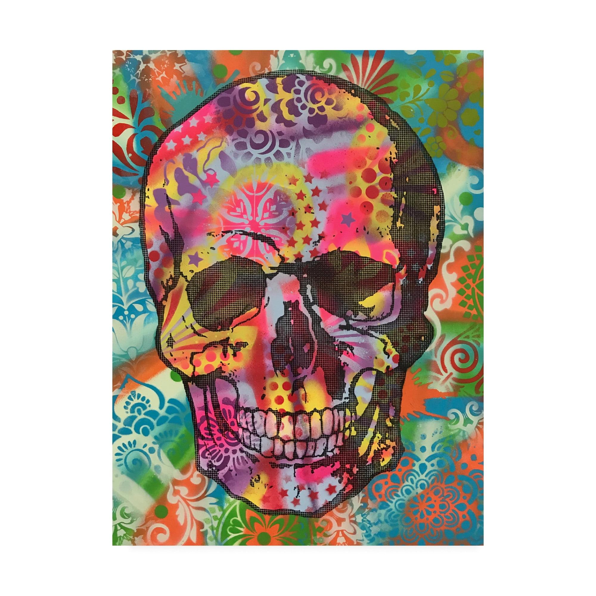 Colorful Abstract Skull Canvas Art by Dean Russo