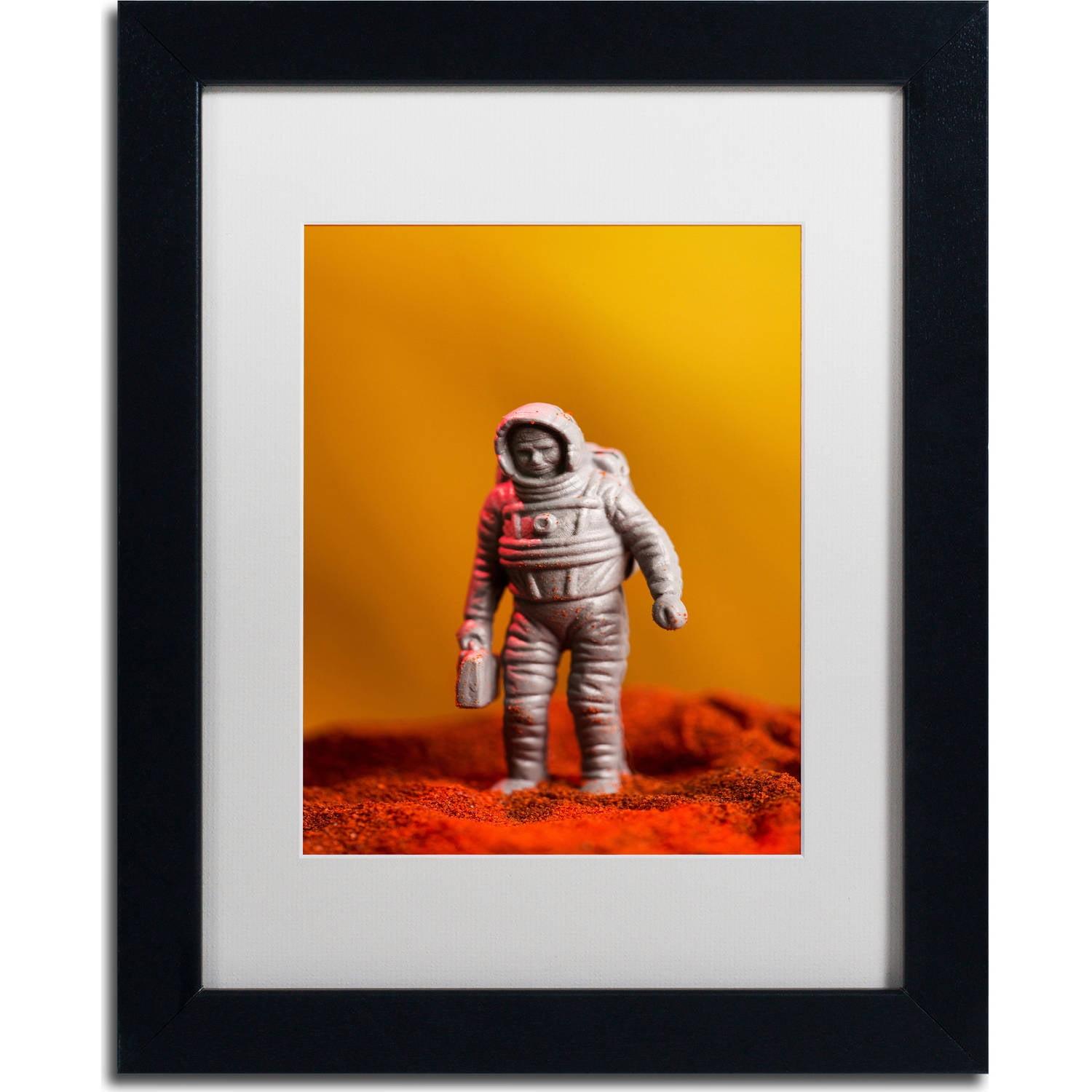 Spaceman Acrylic Painting on Canvas with Black Frame