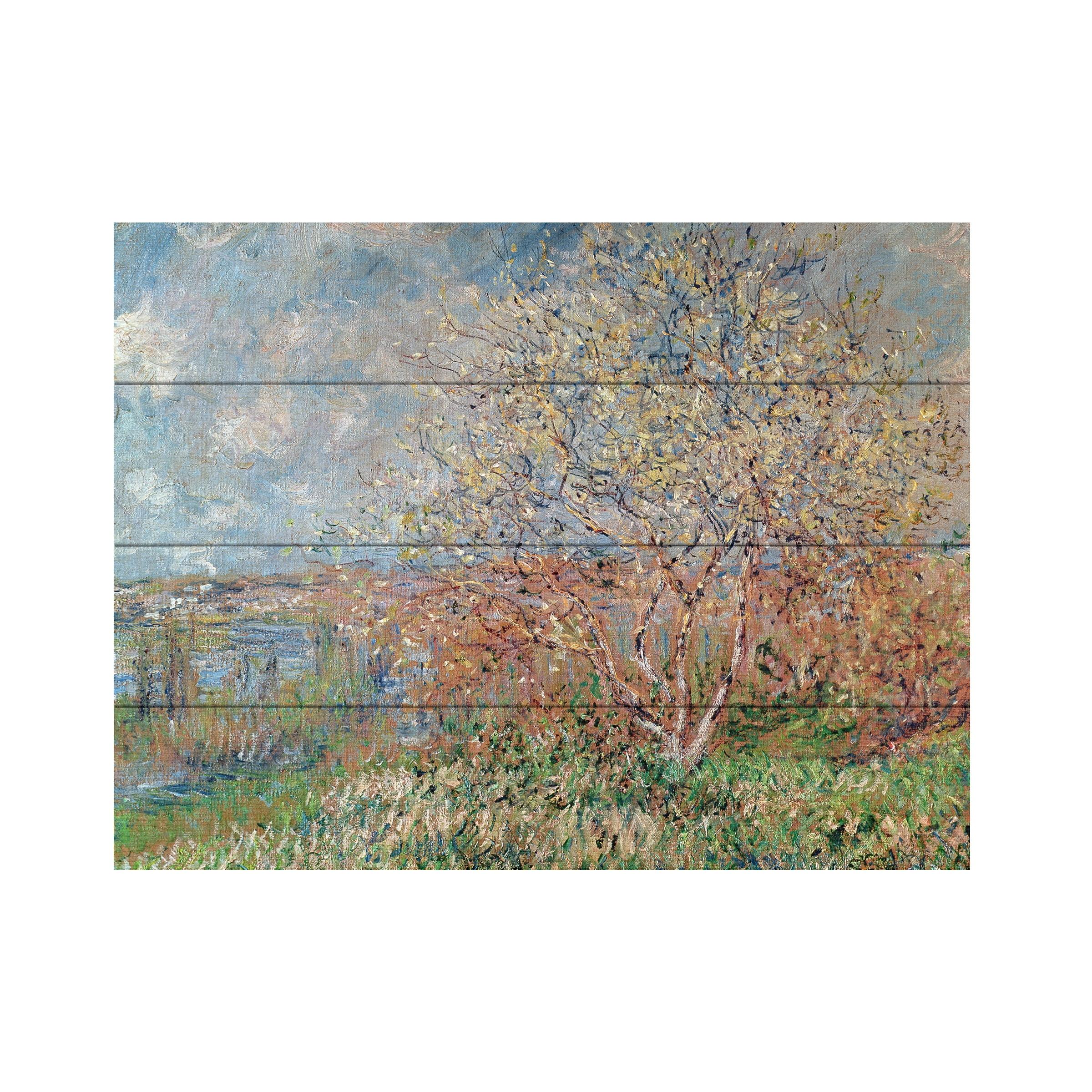 Claude Monet Spring Landscape 12x16 Wood Canvas Art