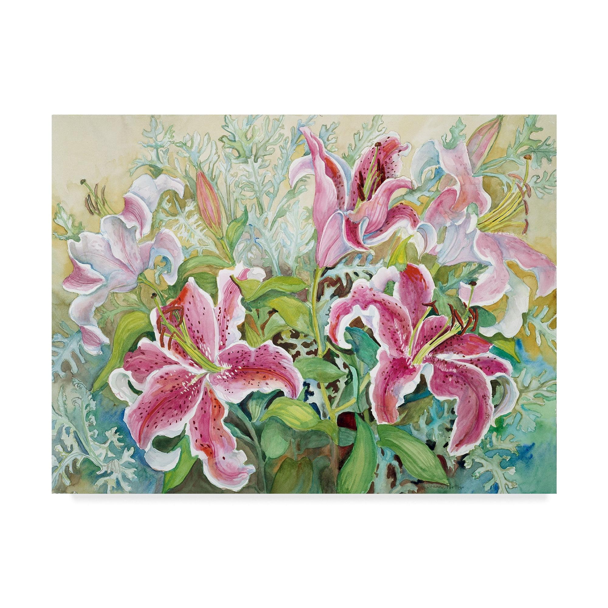 Trademark Fine Art Joanne Porter " Stargazer Lilies " by Joanne Porter