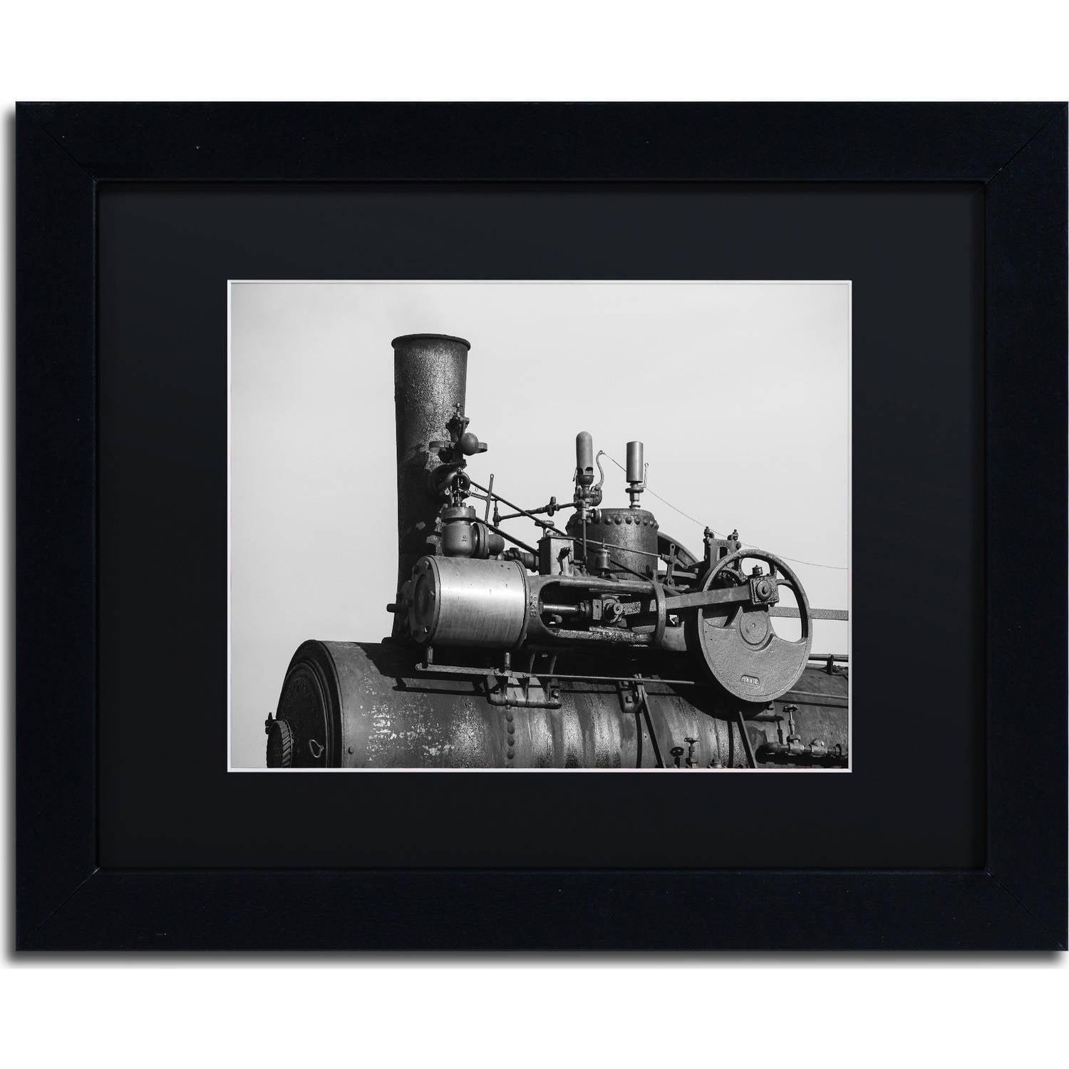 Trademark Fine Art "Steam Engine" Canvas Art by Jason Shaffer, Black Matte, Black Frame