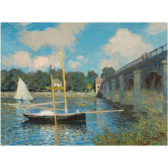 Vault W Artwork "The Bridge at Argenteuil 1874" by Claude Monet Framed Painting Print on Wrapped Canvas