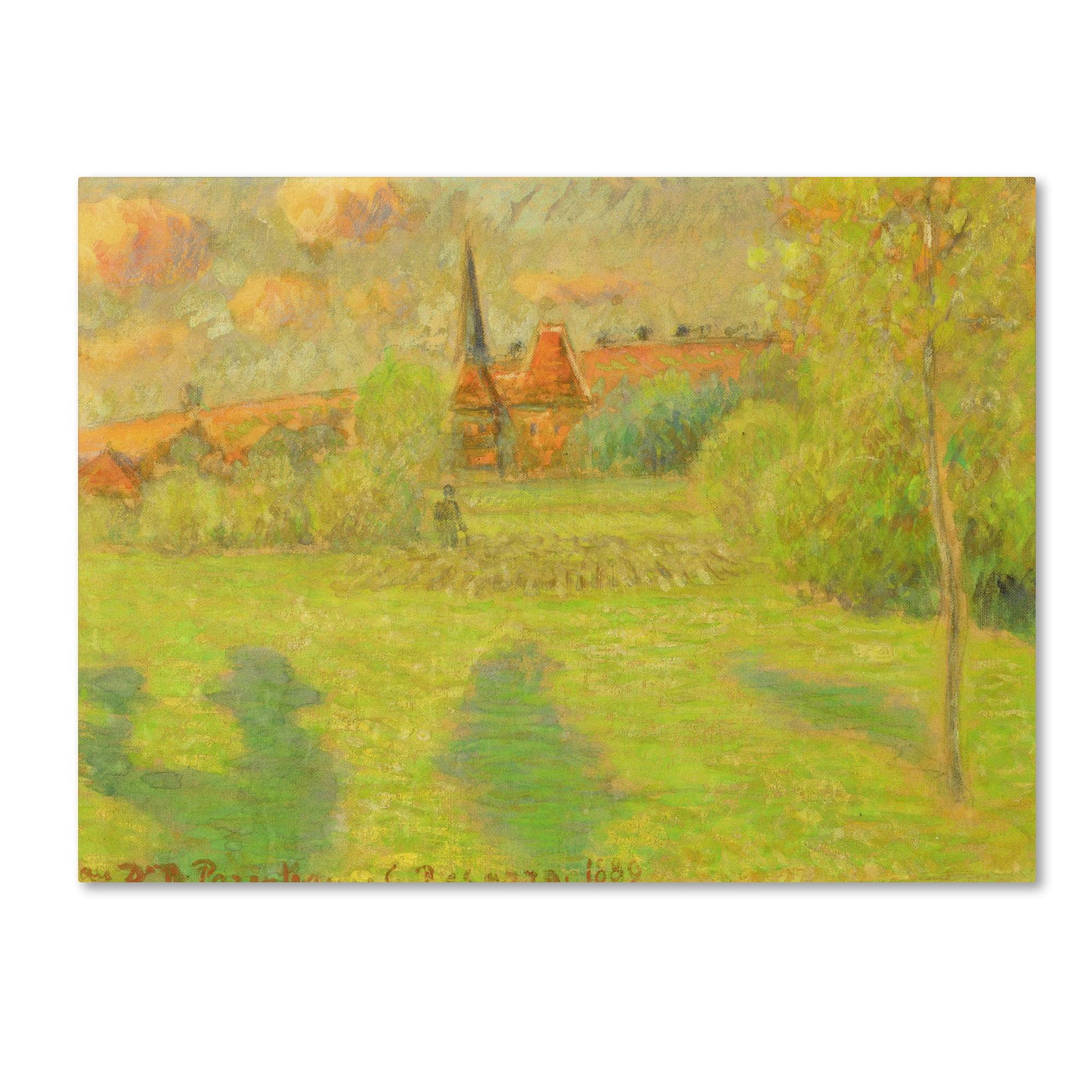 Trademark Fine Art Camille Pissarro " The Shepherd And The Church Of Eragny " by Camille Pissarro
