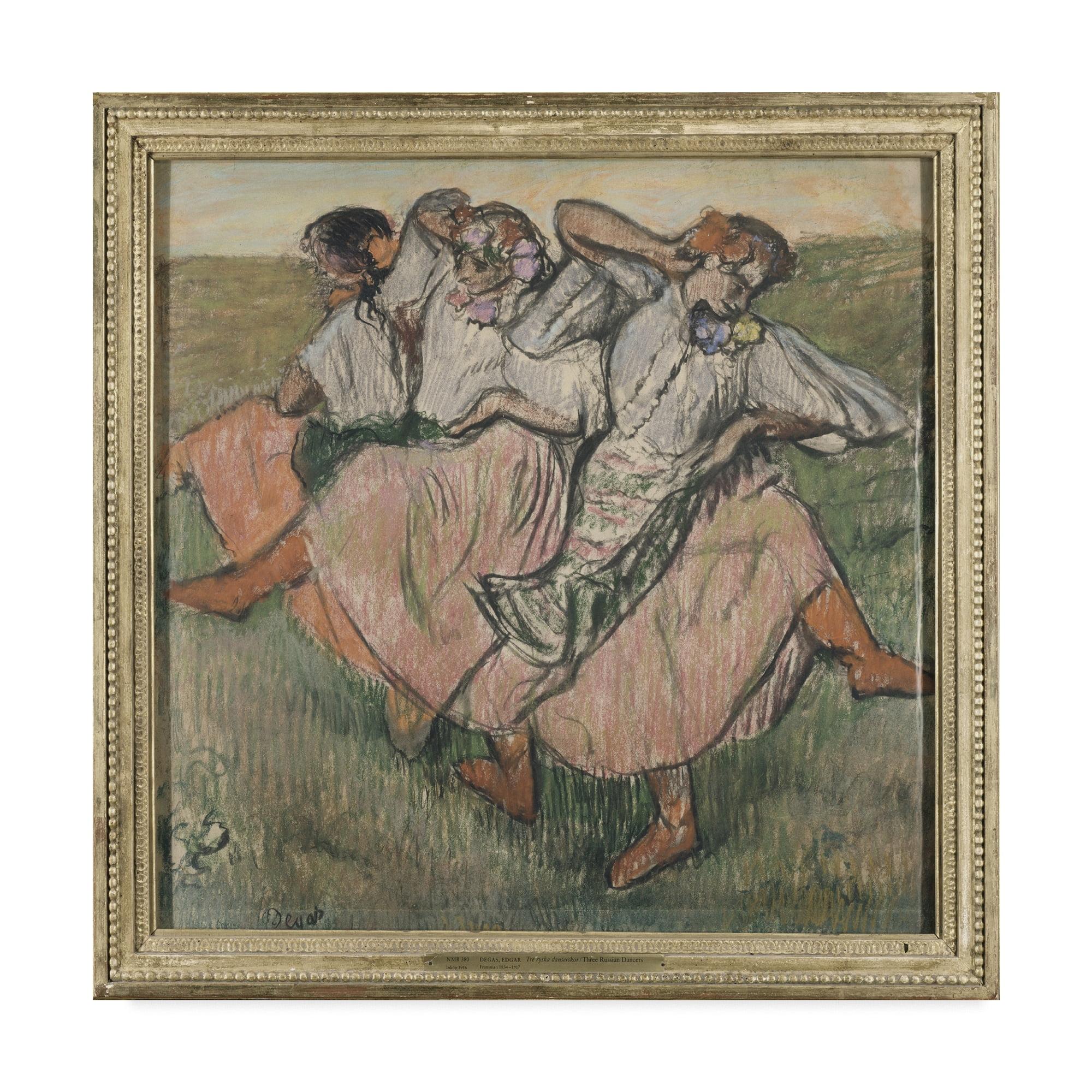 Edgar Degas Three Russian Dancers Canvas Print 14 x 14