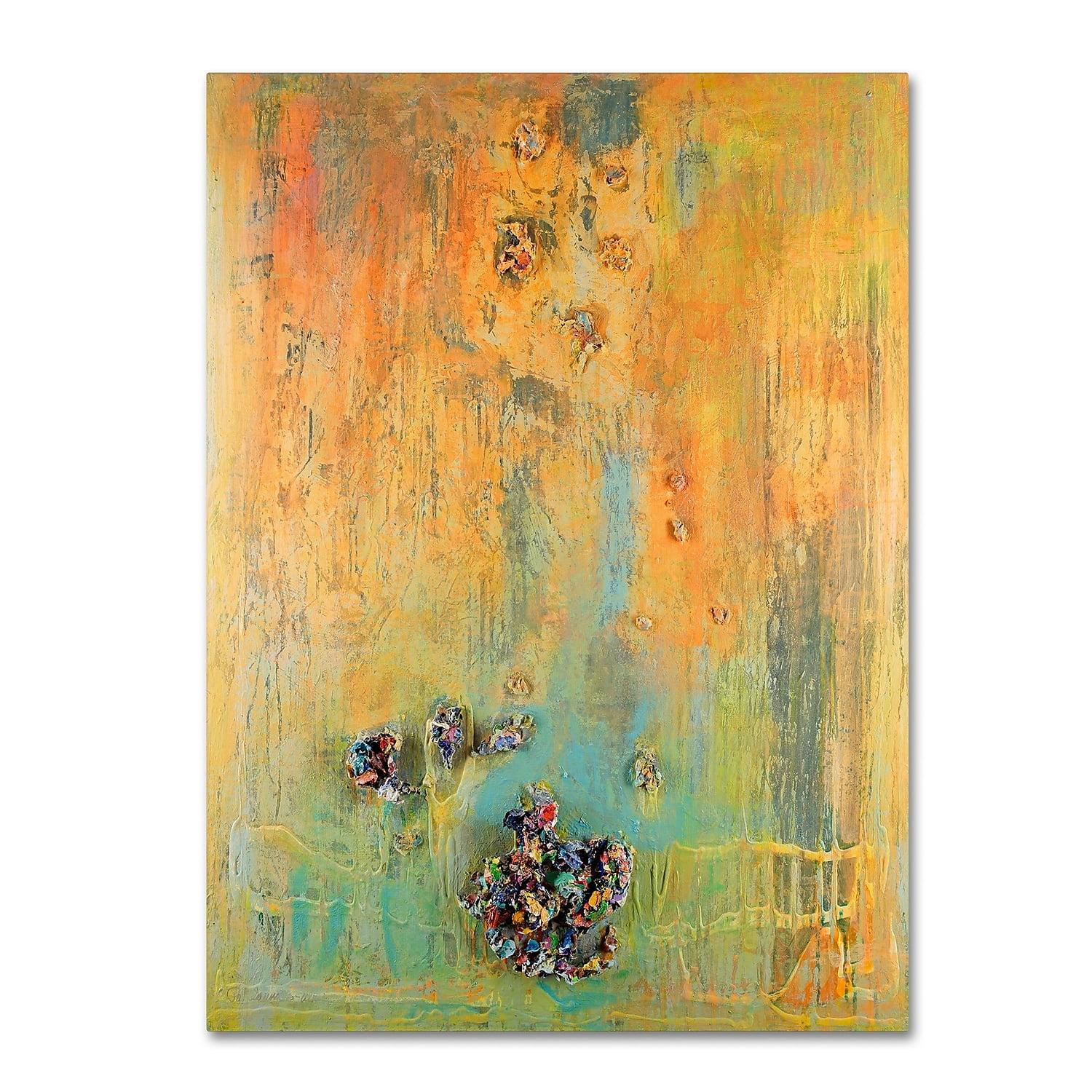 Vibrant Abstract Orange and Blue Canvas Art, 14 x 19