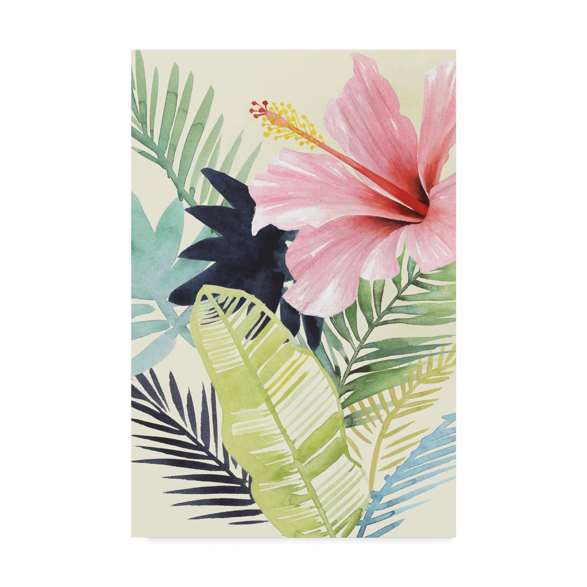 Tropical Floral Canvas Print for Kids, 16" x 24", Framed