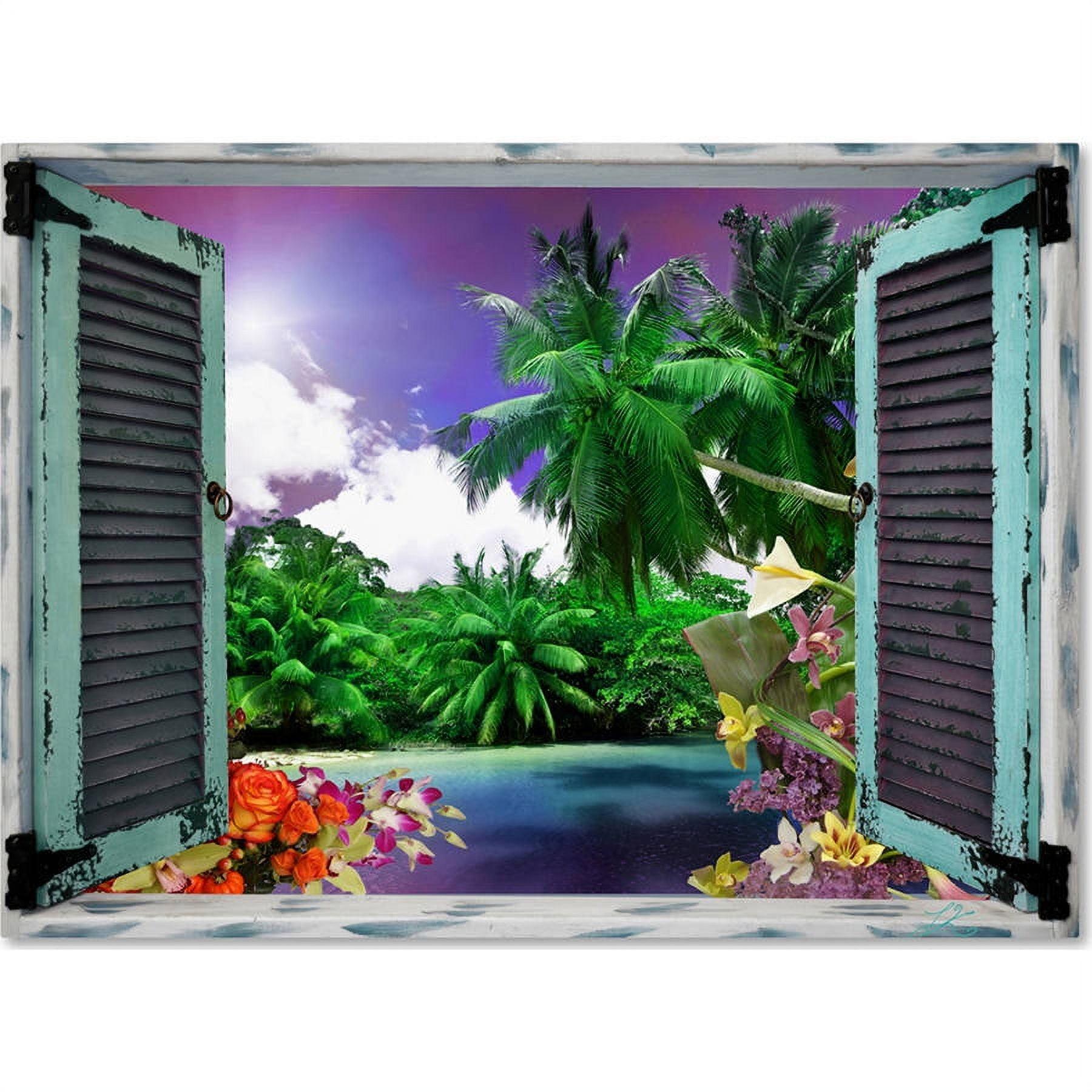 Trademark Fine Art "Tropical Window to Paradise I" Canvas Art by Leo Kelly