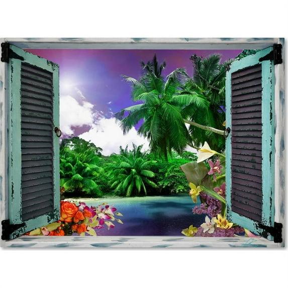 Trademark Fine Art "Tropical Window to Paradise I" Canvas Art by Leo Kelly