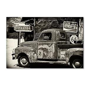 Philippe Hugonnard 24" B&W Canvas Truck Art with Floater Frame