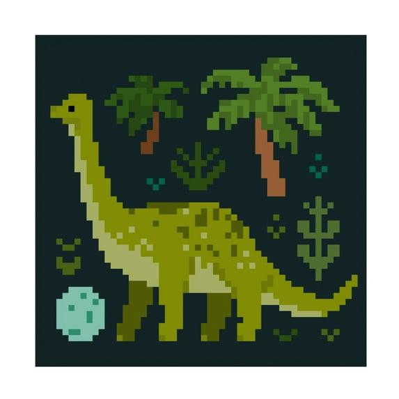 Victoria Barnes  Pixel Dinos IV Canvas Art