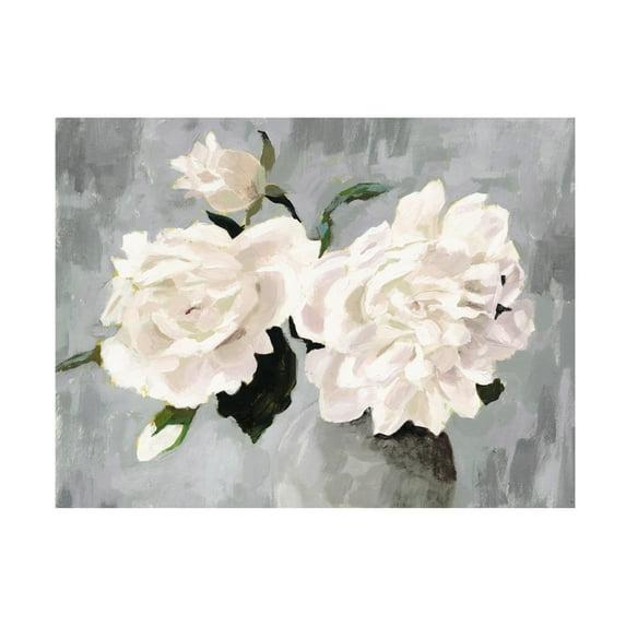 Victoria Borges  White Blooms in Gray Vase I Canvas Art