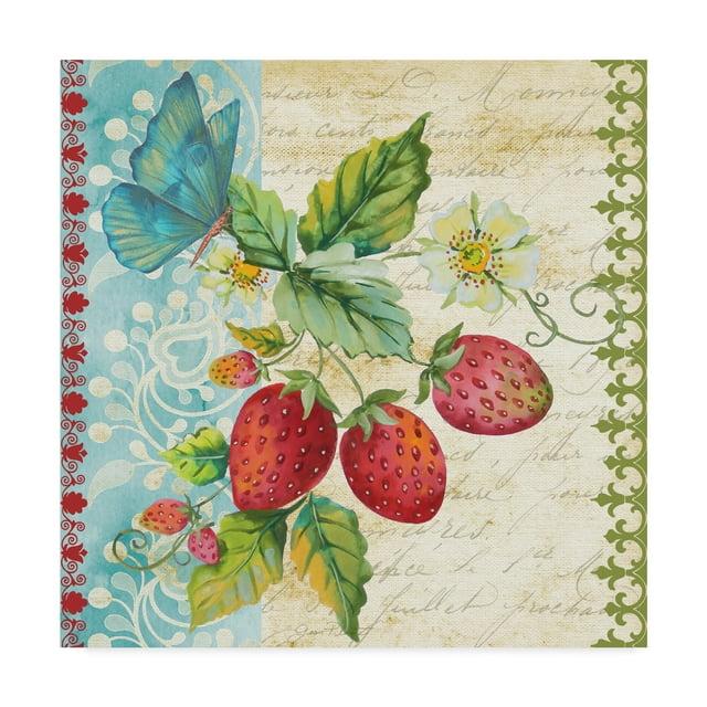 Trademark Fine Art Jean Plout " Vintage Fruit Strawberries " by Jean Plout