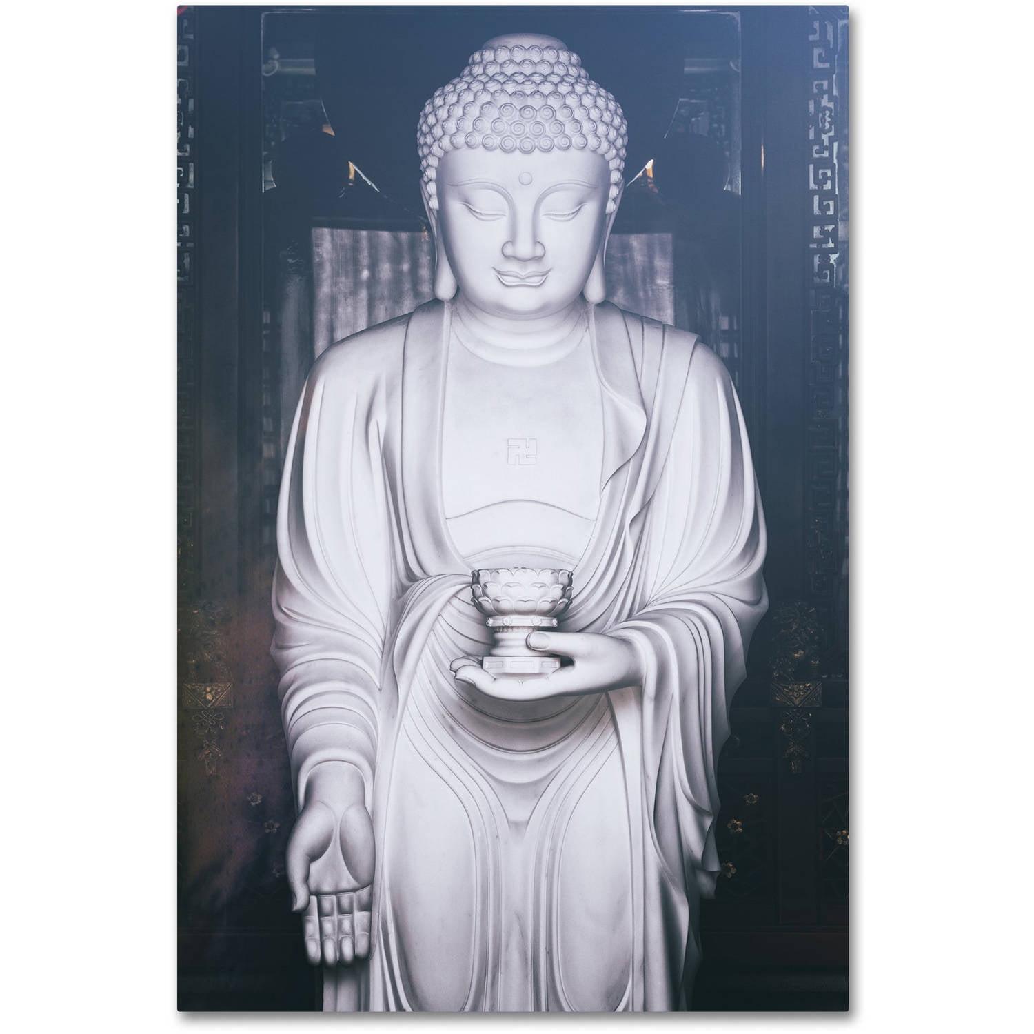 Trademark Fine Art "White Buddha" by Philippe Hugonnard Photographic Print on Wrapped Canvas