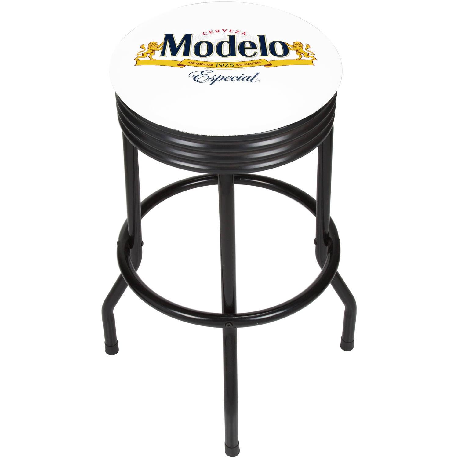 Trademark Global Modelo Swivel Upholstered Counter Stool with Metal Frame