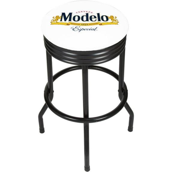 Trademark Global Modelo Swivel Upholstered Counter Stool with Metal Frame
