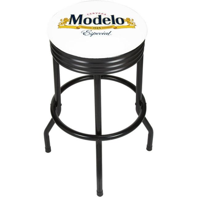 Trademark Global Modelo Swivel Upholstered Counter Stool with Metal Frame