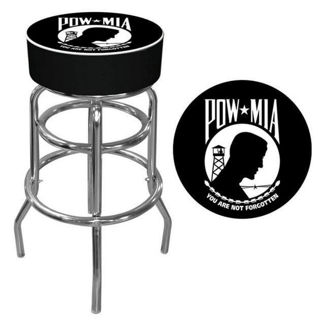 Trademark Global POW Swivel Upholstered Counter Stool with Metal Frame