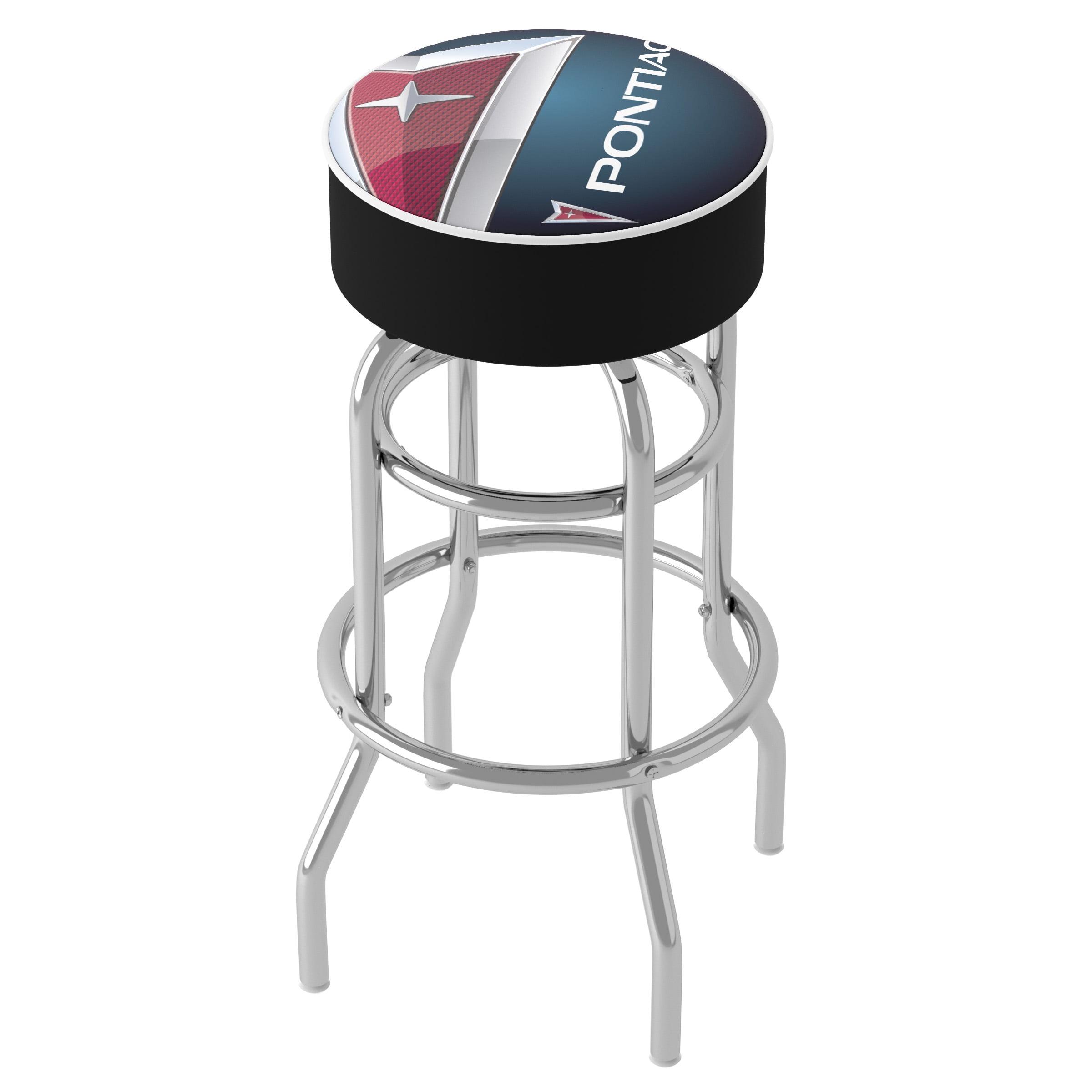 Black Metal Swivel Bar Stool with Padded Seat