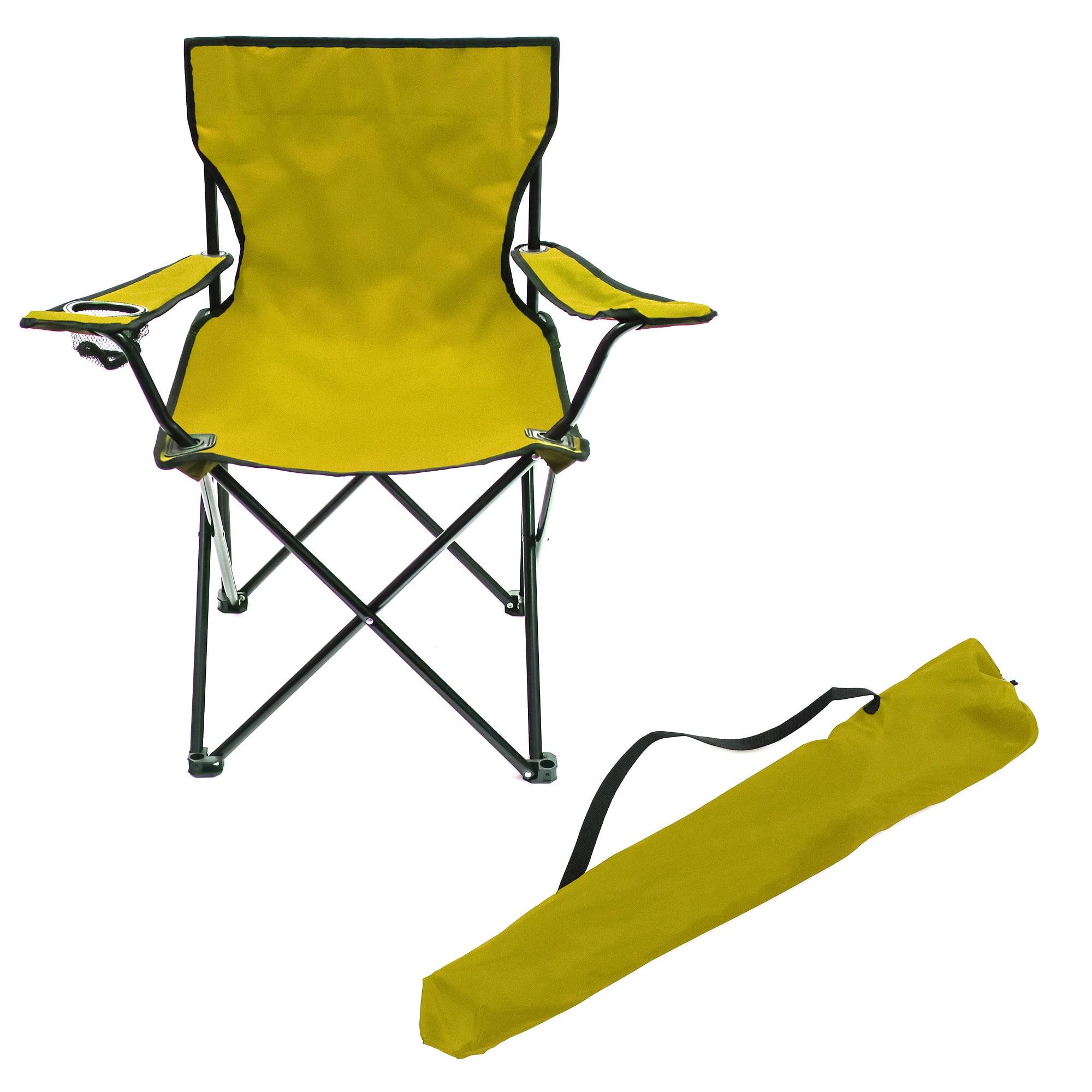 Trademark Innovations Portable Folding Camping Outdoor Beach Chair (Yellow)