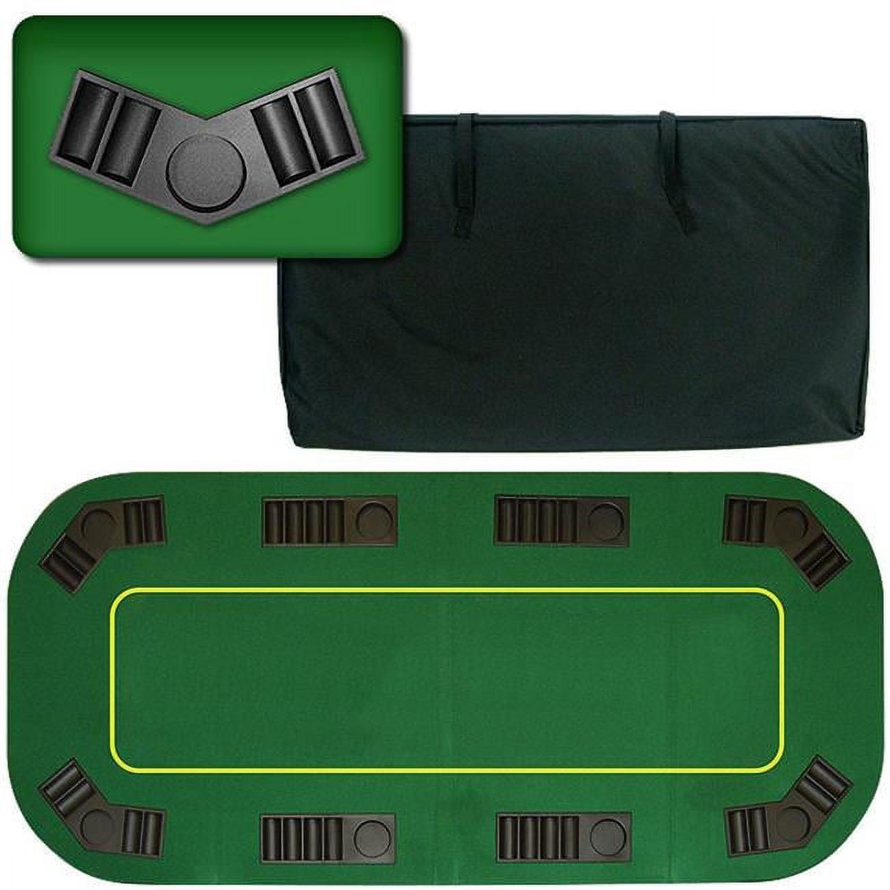 Green 80-Inch Foldable Poker Tabletop with Cup Holders