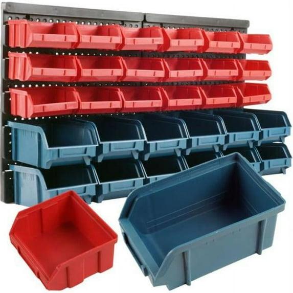 Stalwart Wall-Mounted Garage Storage Bins for Garage Organization, Craft Supply Storage, Tool Box Organizer