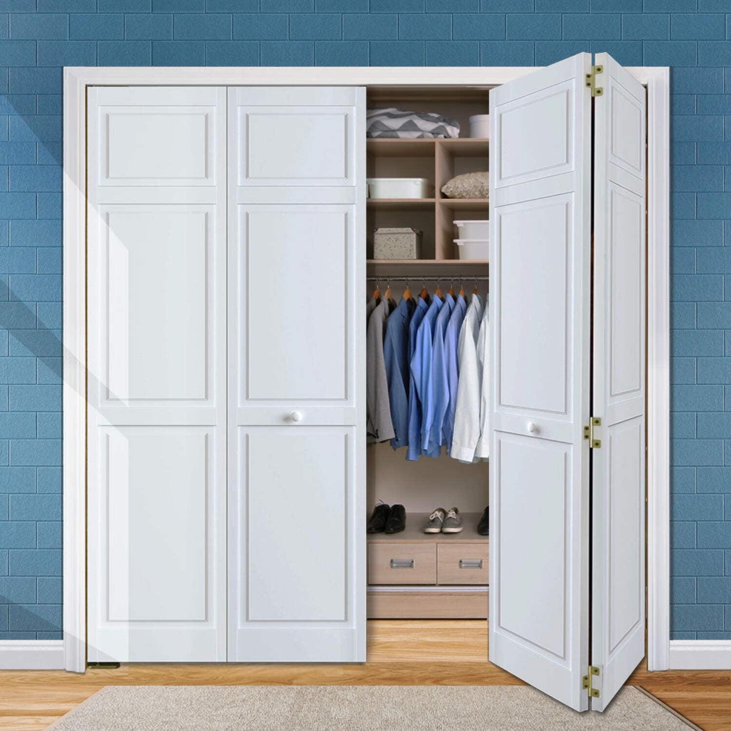 Kimberly Bay Paneled Wood Primed Bi-Fold Door