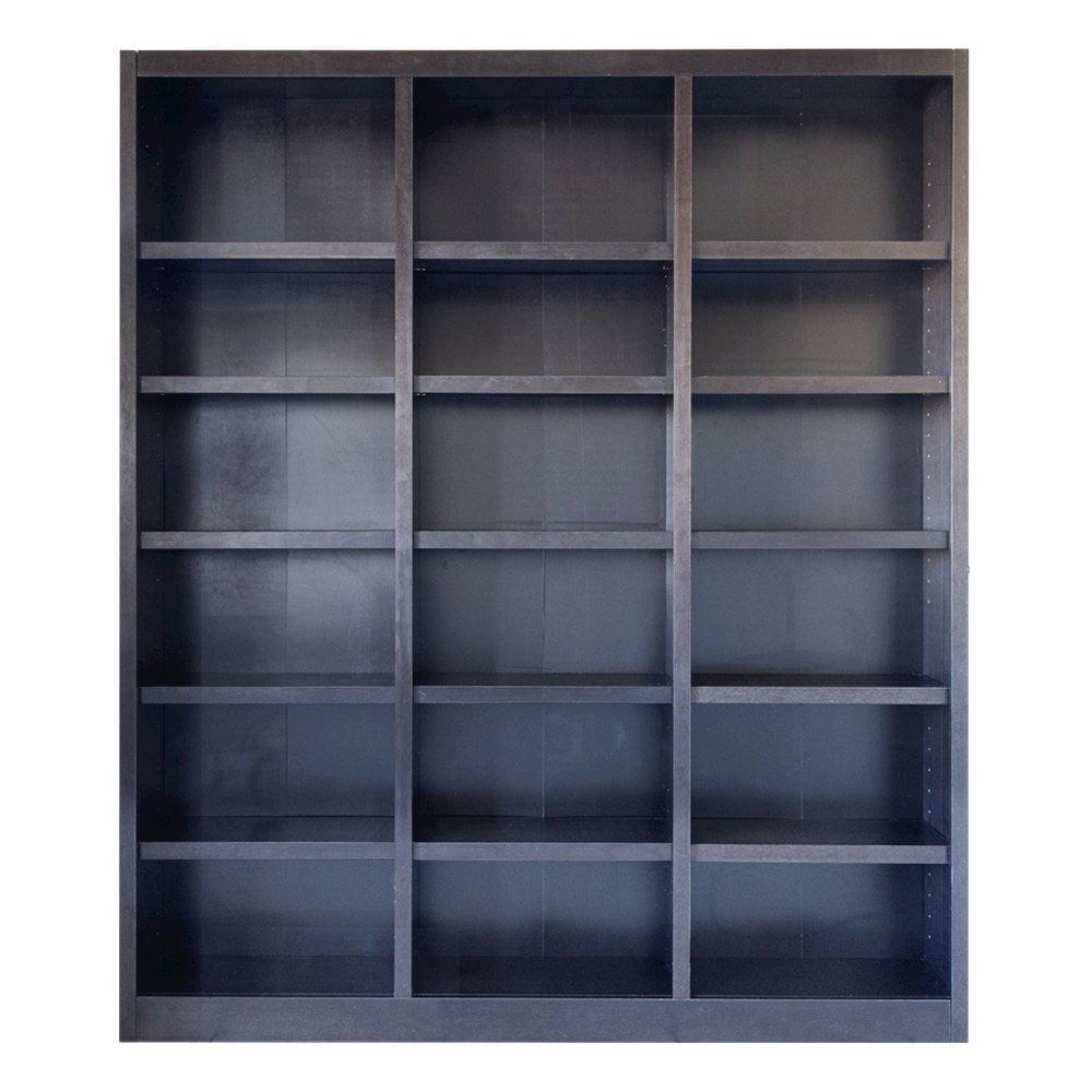 Winston Porter Aliette Triple Wide Wood Bookcase, 18 Bookshelf, 84 inch Tall Storage and Display Bookshelf for Home Office and Living Room