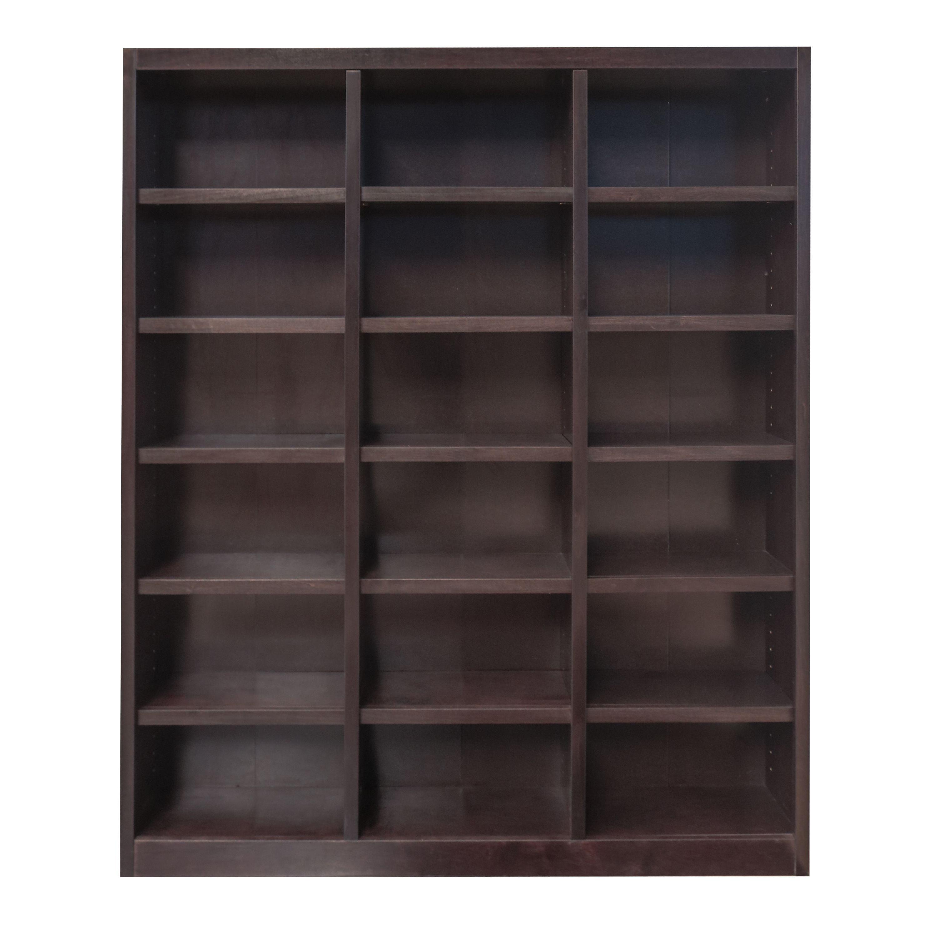 Espresso 84" Tall Adjustable Wood Triple Wide Bookcase