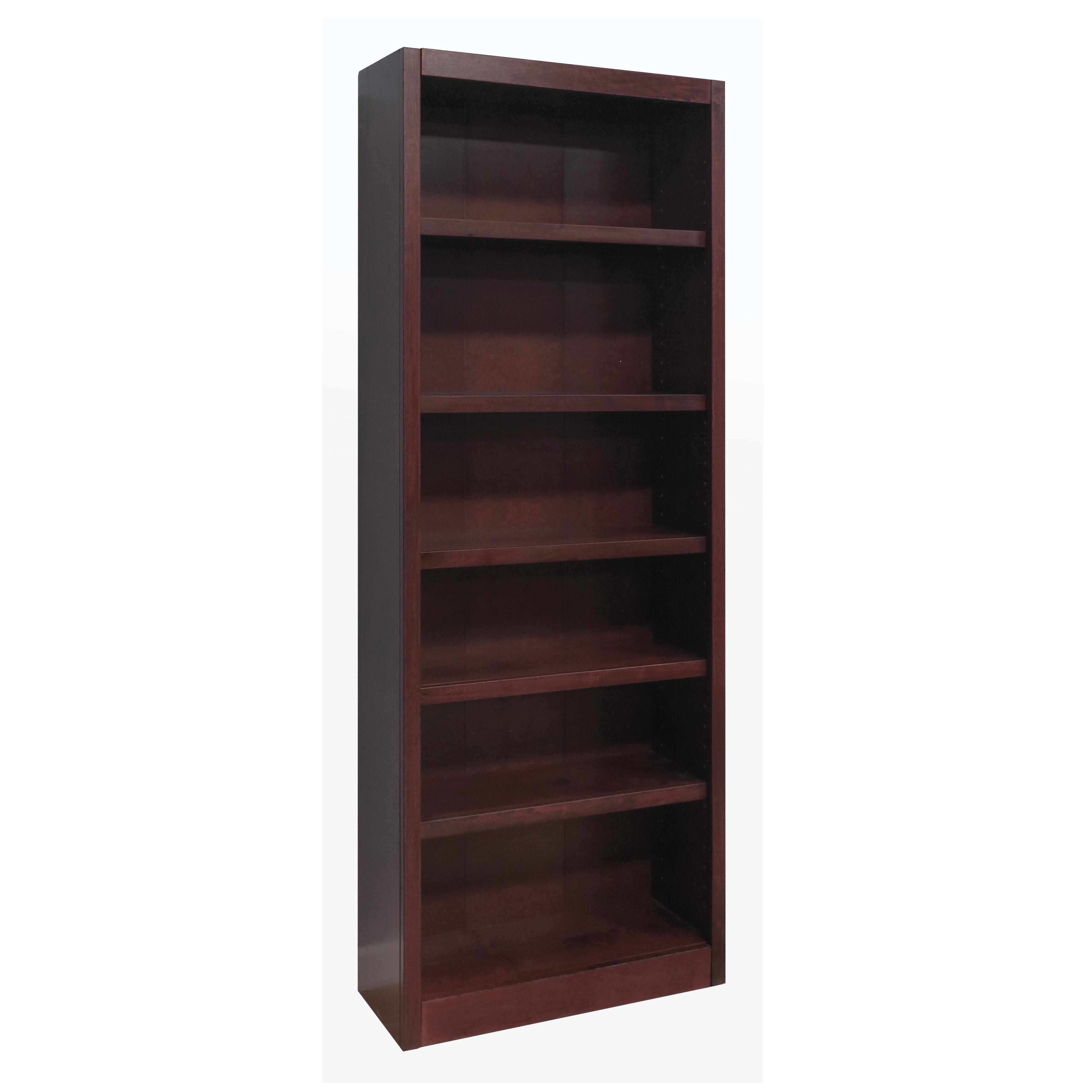 Espresso Finish Solid Wood Adjustable 6-Shelf Bookcase