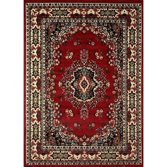 Home Dynamix Premium Sakarya Traditional Medallion Area Rug, Red/Black, 9'2"x12'5"