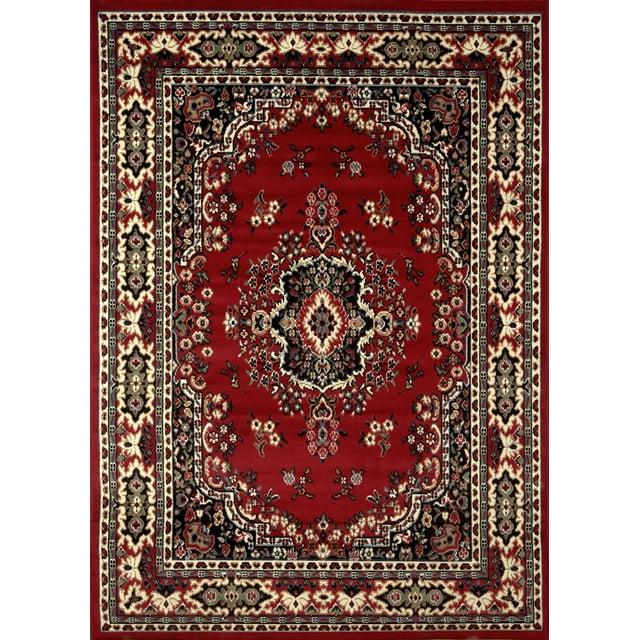 Home Dynamix Premium Sakarya Traditional Medallion Area Rug, Red/Black, 9'2"x12'5"