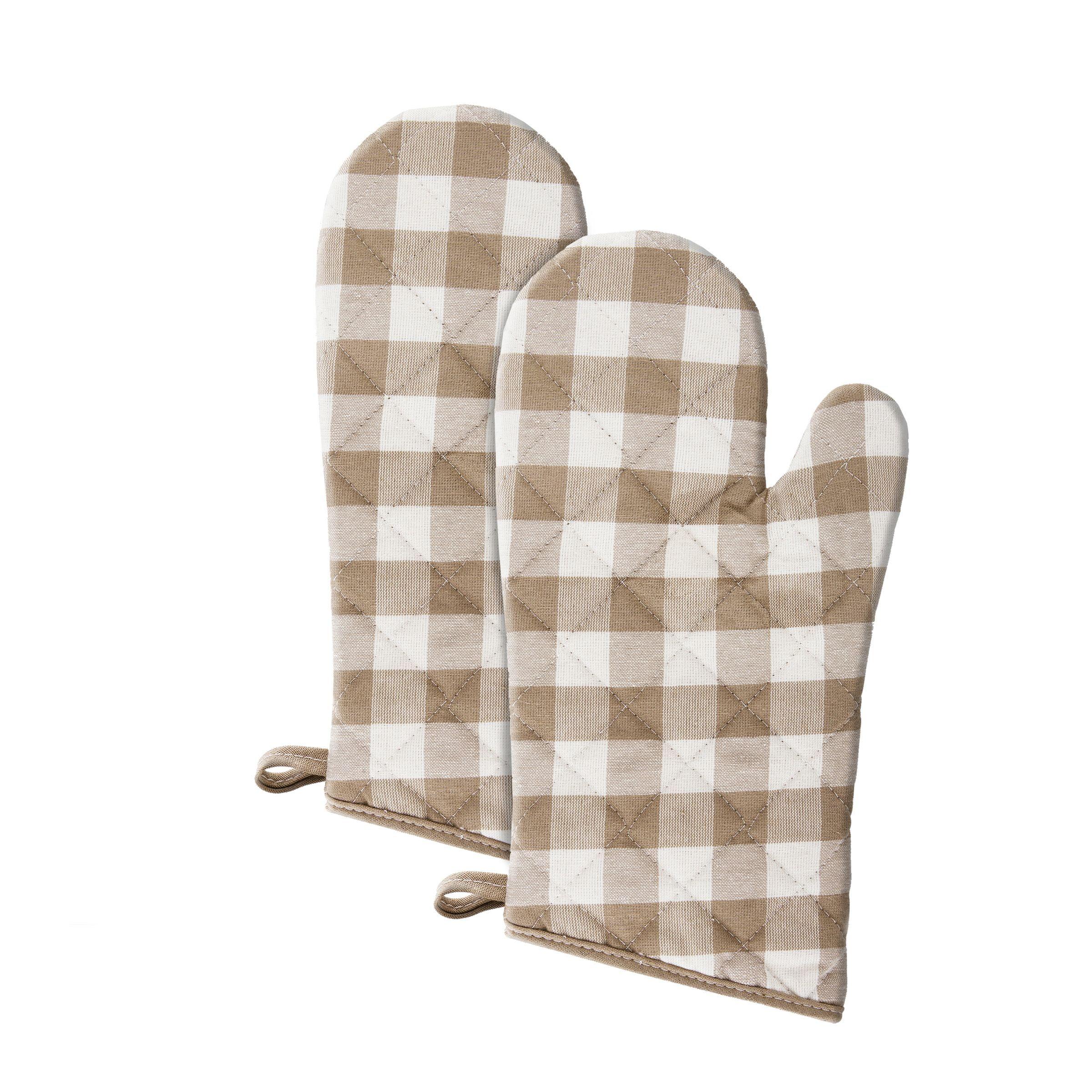 Live Life Products Checkered Polyester Oven Mitt Set