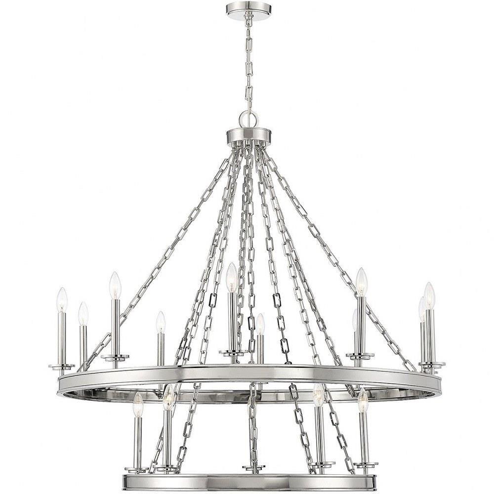 Polished Nickel 15 Light Chandelier from the Seville Collection