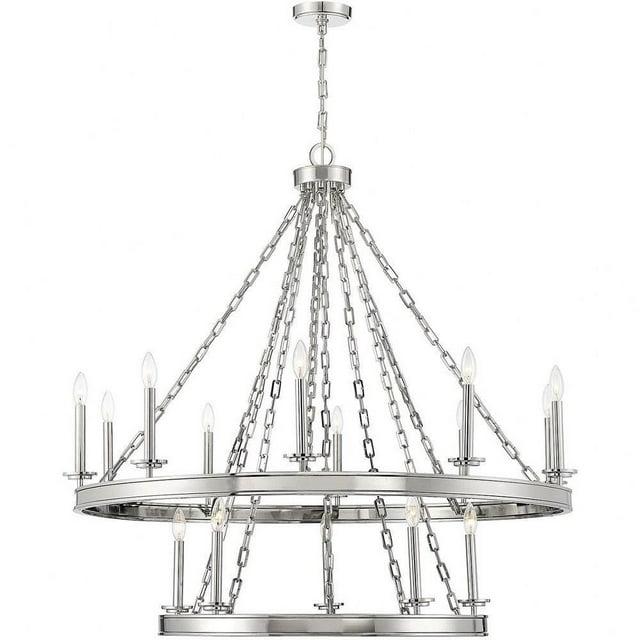 Traditional Fifteen Light Chandelier-Polished Nickel Finish Bailey Street Home 159-Bel-4487513