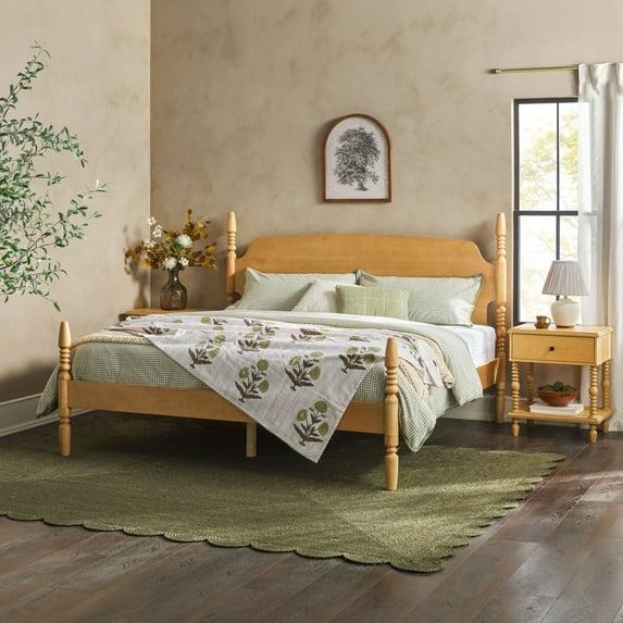 Walker Edison Vivienne Traditional Easy Assembly Solid Wood Turned Spindle Bed