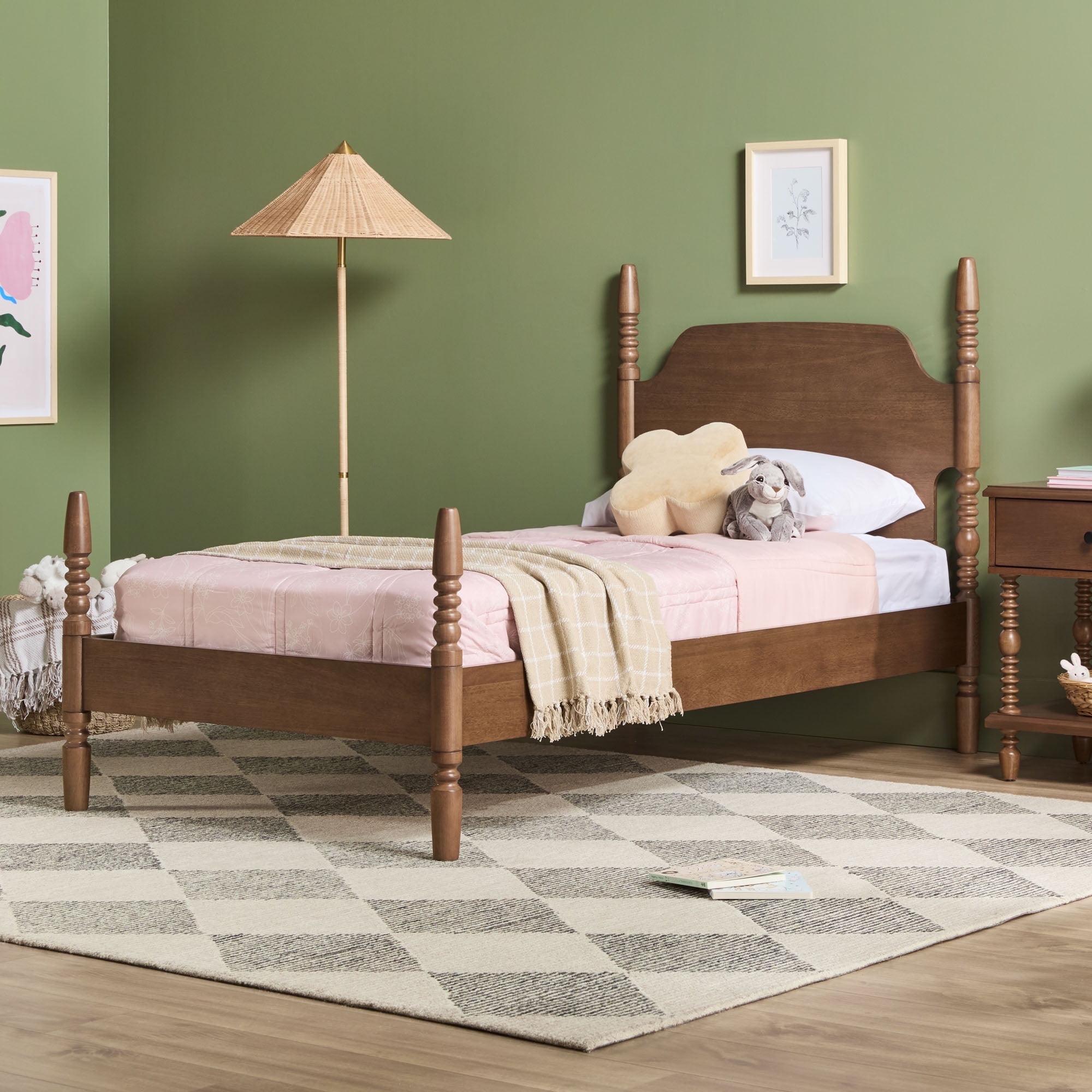 Vivienne Traditional Easy Assembly Solid Wood Twin Spindle Bed