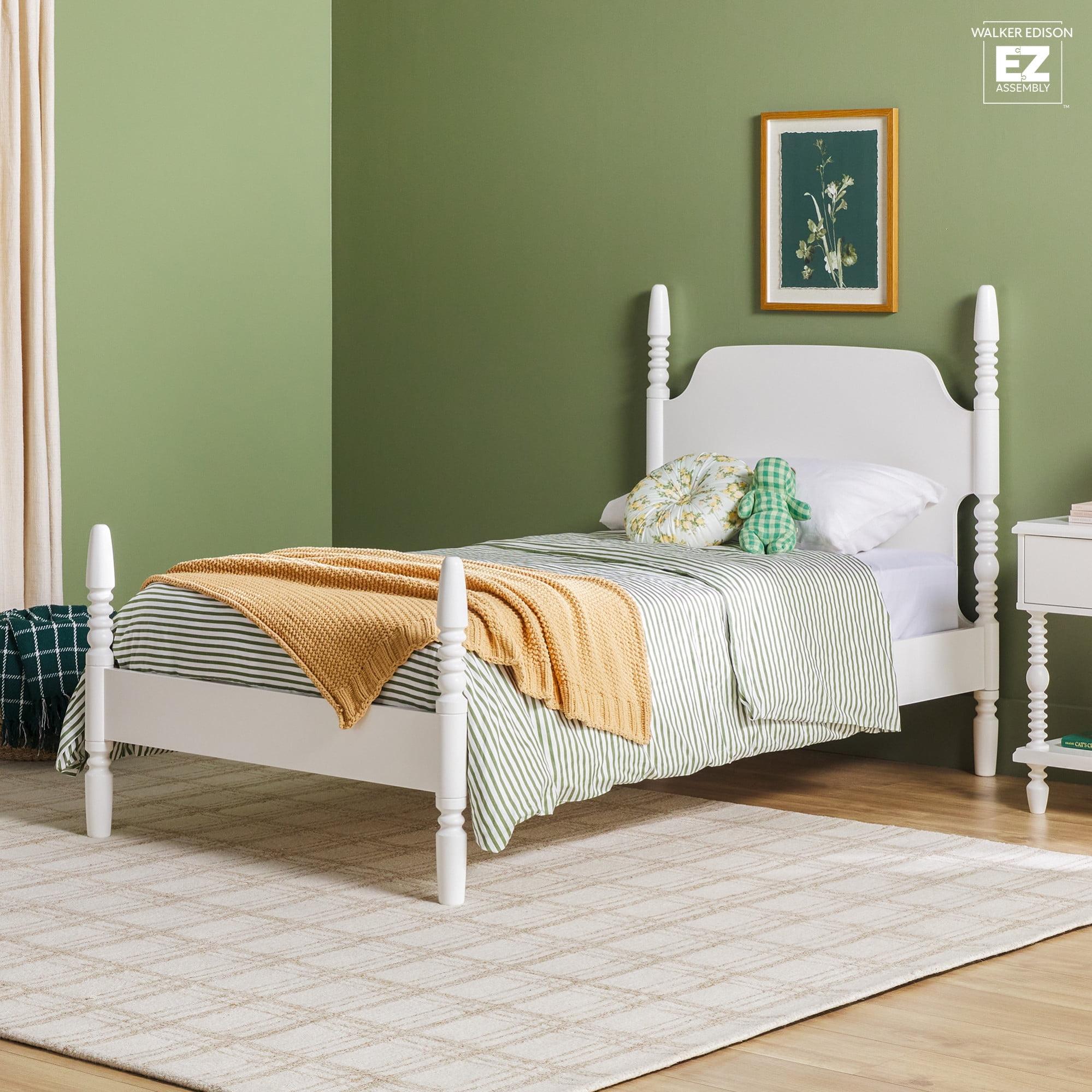 Vivienne Traditional Easy Assembly Solid Wood Twin Spindle Bed